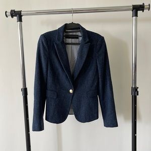 Zara navy lambswool blazer size Medium